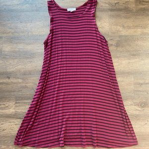 2/$20 Socialite maroon and stripe swing t shirt dress von maur